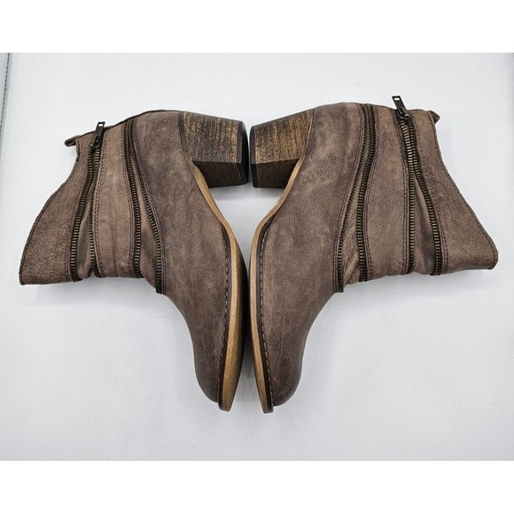 Sundance Catalog Ankle Boots Booties Womens 38 Brown Leather Zipper Boho Western - Picture 10 of 15